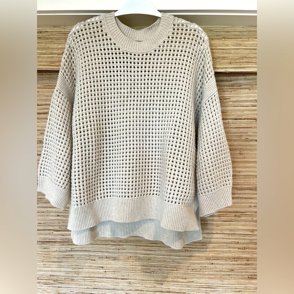 All Saints open weave sweater. Cotton/wool/nylon. Worn ONCE